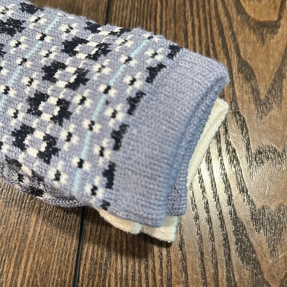 Cuddl Duds Girls Plushfill 2-Pack Fair Isle Boot Socks NEW